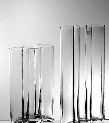 【欣唯嘉 透明玻璃花瓶 加厚扁花瓶 波浪 酒店配飾 多管】價(jià)格,廠家